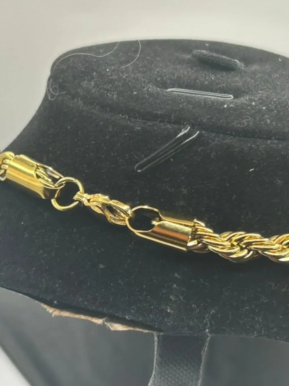 18k Real Gold Rope Chain Necklace 6mm 18 Inch Plated Womens Cute Non Tarnish